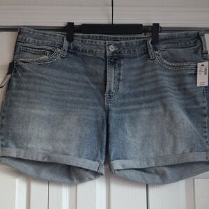 Silver Denim Blue Women's Shorts Britt Low Rise 22W